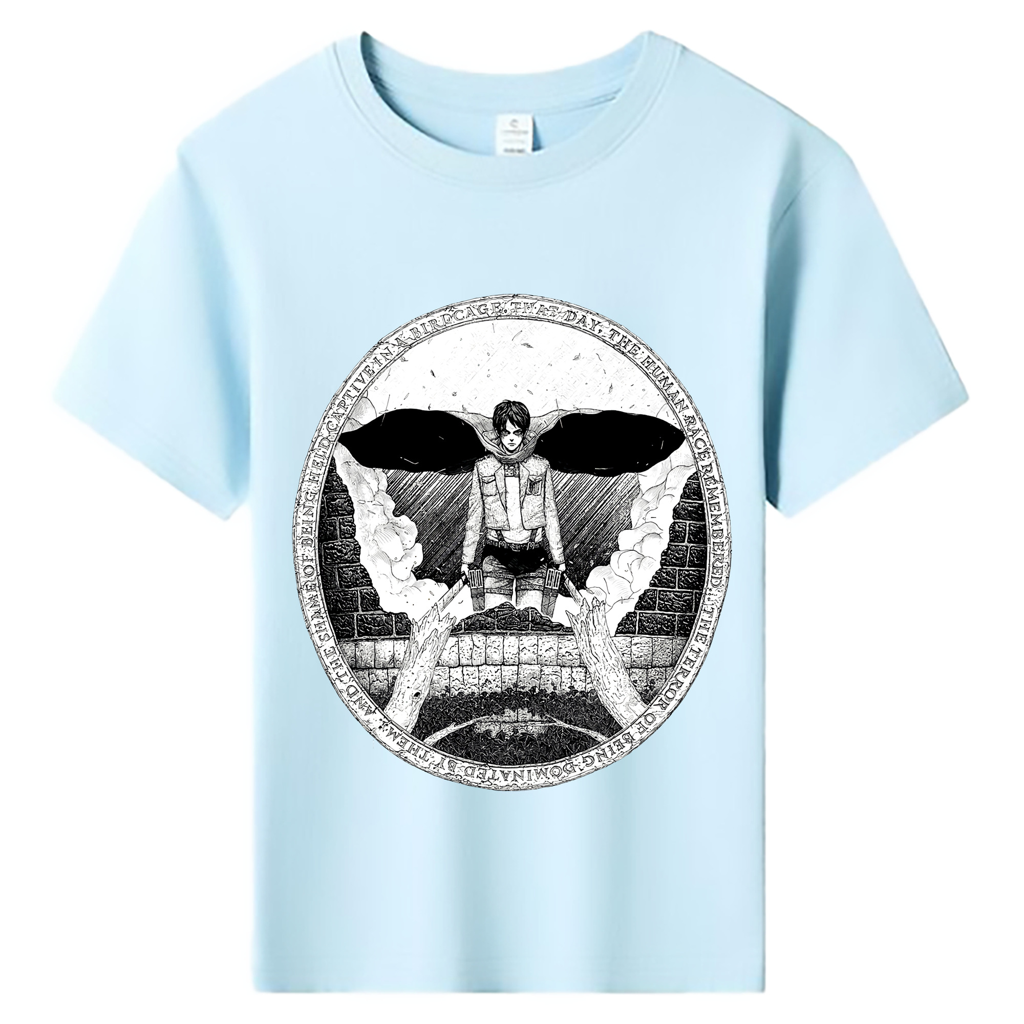 （画像用） 進撃の巨人 エレン･イェーガー Attack on Titan Eren Jäger 綿100％キッズTシャツ（フロントプリント）